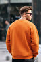 Men's Usa Print Comfort Orange Sweatshirt - 5