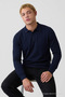 Men's Stylish Wide-Fit Knitted Navy Blue Sweater - 3