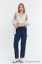 Linen Blended Loose Fitting Navy Blue Trousers
