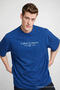 Men's Text Printed Oversize Blue T-Shirt - 4