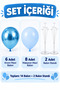 2 Balloon Stands of 7 Pieces Each and 14 Chrome Blue and Macaron Pastel Blue Balloon Sets - 2
