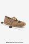 Women's Double Strap Stitching Detailed Round Toe Mary Jane Casual Sports Ballerina Sneaker Meliro Camel Suede - 8