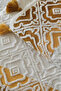 Set of 2 Ethnic Patterned Tassel Hand Towels - Embossed, Jacquard, 100% Cotton - 50X90 cm - Mustard - 3