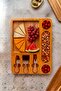 Wooden Cheese Serving Plate with 6+1 Compartments – 3-Piece Cheese Knife Set Deli Presentation Board - 3