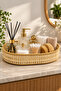 3-Piece Wicker Bamboo Tray Organizer Multi-Purpose - 4