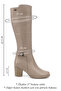 Women's Beige Zippered Thick Heeled Genuine Leather Boots - 2