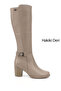 Women's Beige Zippered Thick Heeled Genuine Leather Boots