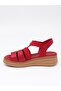D26Ys 2820 Red Genuine Leather Women's Sandals - 7