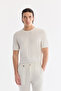 Men's White Elastic Waist Linen Blend Relaxed Fit Trousers A61Y3204 - 2