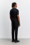 Men's Black Viscose Blend Slim Fit Trousers with Elastic Sides A62Y3053 - 6