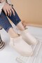 Ypr 8391 Beige Suede Water Repellent Women's Boots with Fur Inside - 4
