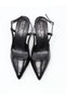Uraz 050 Black Krşk Patent Leather Open Back Heeled Women's Shoes - 8