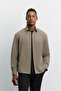 Men's Mink Classic Collar Easy-Ironing Wrinkle-Resistant Water-Repellent Comfort Fit Shirt Jacket A62Y2531