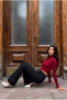 High Waist Stretchy/Lycra Bell Bottom Jeans - 6