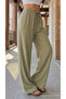 High Waist Loose Fit Linen Blend Pants - 6