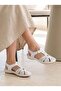 051 White Genuine Soft Leather Anatomical Women's Sandals - 3