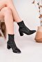 Senyo 865 Black Stretch Mirror Heeled Women's Boots - 3