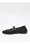 Ceylan 3501 Black Straw Knitted Women's Ballerinas - 7