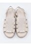 D26Ys 2345 Cream Genuine Leather Women's Sandals - 8
