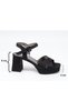 Carel 99 Black Satin Cross Platform Women's Sandals - 5