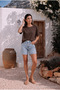 Women's Round Neck Relaxed Fit Short Sleeve Basic T-Shirt - 5