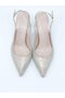 Özma 404 Gold Stone Heeled A. Open Women's Shoes - 8