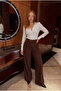 Belted Oversize Wide Leg Palazzo Fabric Trousers - 2