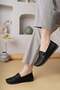 Knc 10 Black Genuine Leather Transparent Sole Women's Shoes - 4