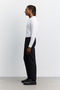 Men's Black Elastic Waist Anti-Wrinkle Water-Repellent Technical Fabric Slim Fit Trousers A62Y3200 - 4