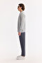 Men's Gray Polo Collar Buttoned Rayon Regular Fit Cardigan A61Y5001 - 5