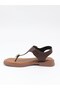 Dvm 219 Brown Buckle Velcro Flip Flop Sandals - 7