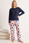 Salmon Coffee Teddy Bear Patterned Cotton Knitted Pajama Set 7974 - 2