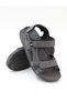 86012 Gray 3 Velcro Anatomical Men's Sandals - 6