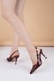 Elva 140 Burgundy Patent Leather Heeled Summer Women's Sandals