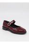 Süha 250 Burgundy Patent Leather Buckle Ballerina Women's Ballet Flats - 6