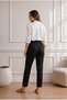 Women's High Waist Lycra / Stretchy Carrot Cut Fabric Pants - 4