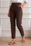 Women's High Waist Lycra / Stretchy Carrot Cut Fabric Pants - 4