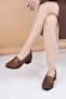 24604 Walnut Genuine Leather Heeled Women's Shoes - 3