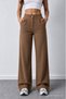 Women's Tan Lycra Palazzo Loose Wide Leg Pants - 4