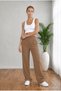 Women's Mink High Waist Loose Fit Lycra Wide Leg Palazzo Trousers - 2
