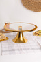 Footed Gold Color Round Cake Stand, cake, cookies, presentation Stand, dowry, wedding Gift - 3