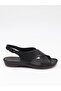 057 Black Genuine Soft Leather Anatomical Summer Women's Sandals - 5