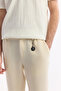 Men's Beige Elastic Waist 100% Linen Relaxed Fit Trousers B003032 - 4