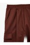 Viscose Blended Pocketed Loose Fit Checkered Cargo Pants with Elastic Cuffs - 7