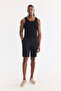 Men's Black Elastic Waist 100% Linen Relaxed Fit Shorts B003732 - 6