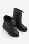 Women's Snow Boots Thick Serrated Fur Inside Sole Front Zipper Elastic Deviza black