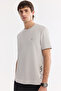 Men's Light Gray Crew Neck Printed Bi-Stretch Interlock Regular Fit T-Shirt A61Y1138 - 6