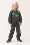 Children's Dinosaur Printed 3 Threaded Top and Bottom Set Striped Pants Unisex - 3