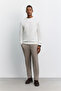 Men's Ecru Crew Neck Easy-Iron Printed Interlock Regular Fit Sweatshirt A62Y1285 - 6