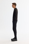Men's Black Crew Neck Textured Regular Fit Knitwear Sweater E005110 - 5